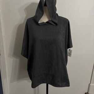 Cut the Frills Charcoal Gray Hooded Women's Top OS NWT